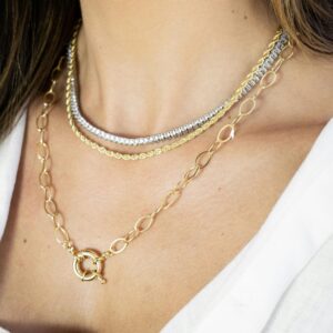 Lunar Eclipse Dual‑Tone Necklace